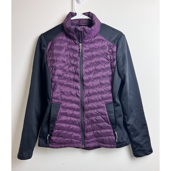 32 Degree Heat Purple Zip Up Puffer Womens Small Spandex Sleeves Jacket‎ - Picture 1 of 11